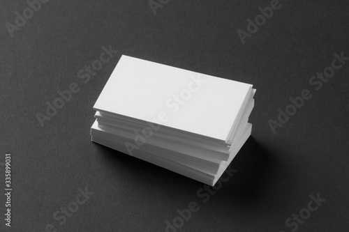 blank business cards, brand identity mockup, black and white stationery