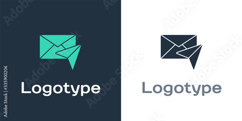 Logotype Envelope icon isolated on white background. Email message letter symbol. Logo design template element. Vector Illustration