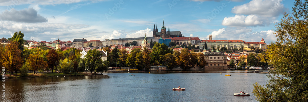View of the St Vitus Cathedral across the Vltava River, Prague