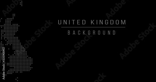United Kingdom country map backgraund made from halftone dot pattern  Vector illustration isolated on black background