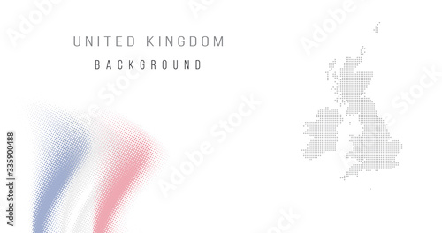United Kingdom country map backgraund made from halftone dot pattern, Flag concept. Vector illustration isolated on white background