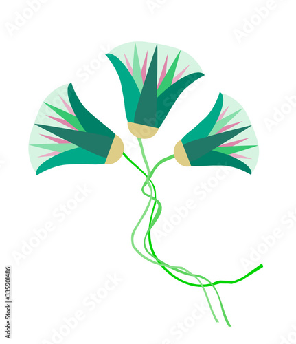 Flat vector illustration of an egyptian lotus flower isolated on a white background