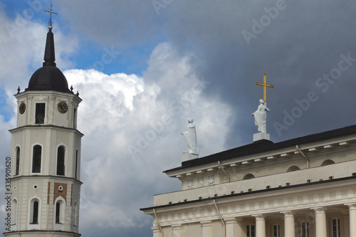 View of the Cathedral and Bell tower in Vilnius, Lithuania