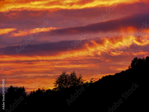 sunset in the mountains