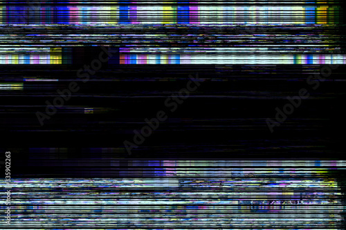 Glitch no signal background pixel noise, bad texture.