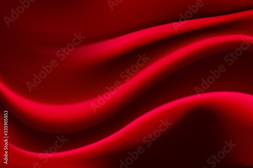 The texture of red velvet with soft folds. Background drapery material