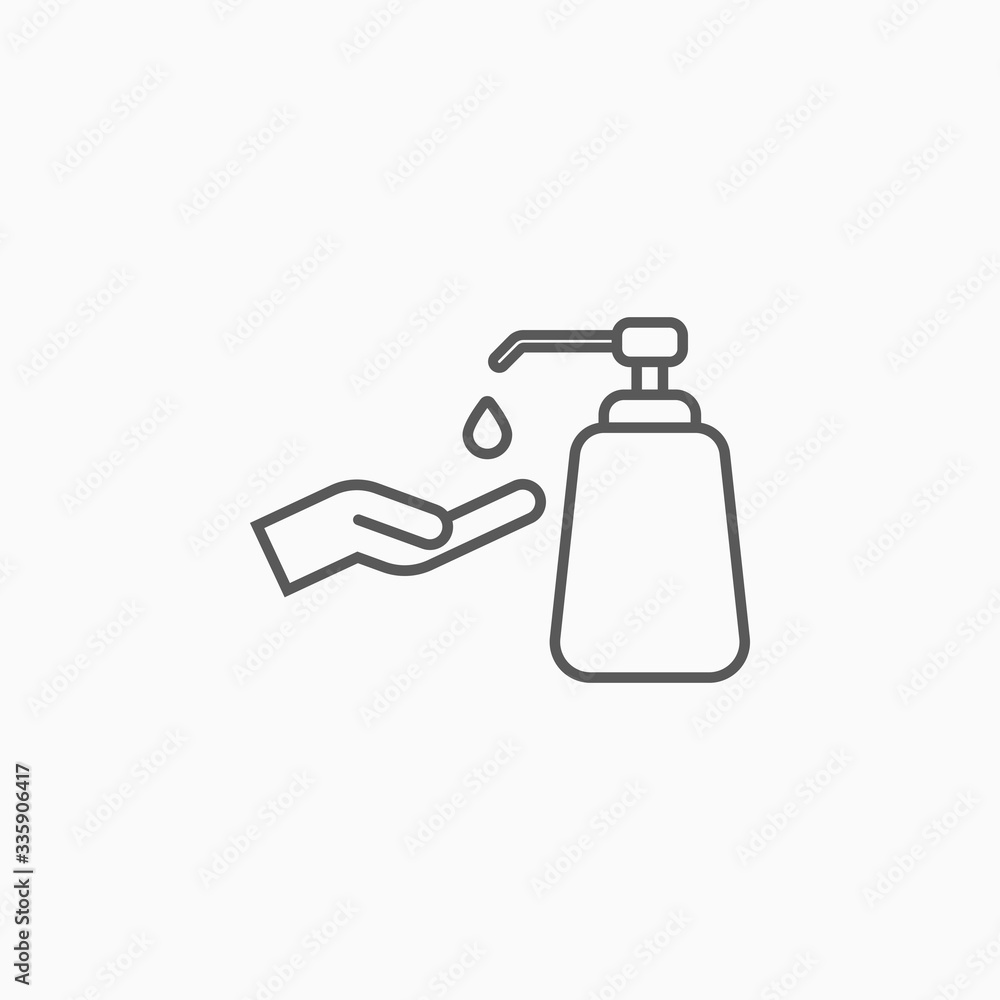 pump bottle icon, alcohol gel pump bottle vector