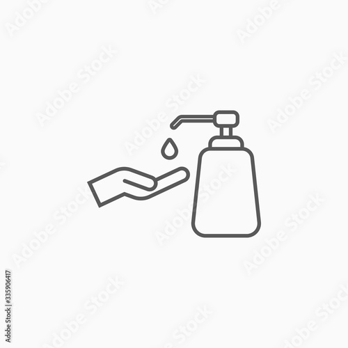 pump bottle icon, alcohol gel pump bottle vector