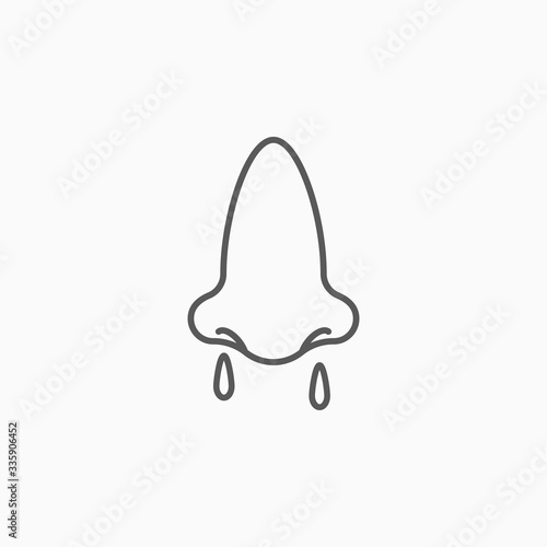 snot icon, runny nose vector
