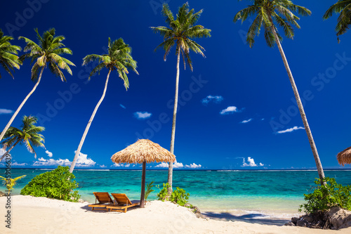 Vibrant tropical beach with palm trees, Upolu, Samoa © Martin Valigursky