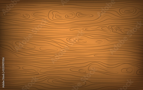 Brown horizontal wooden cutting, chopping board, table or floor surface. Wood texture. Vector illustration