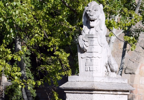 Vajdahunyad Castle in Budapest. The castle is a decoration of Varoshliget park. Vaidahunyad Castle houses the Agricultural Museum.