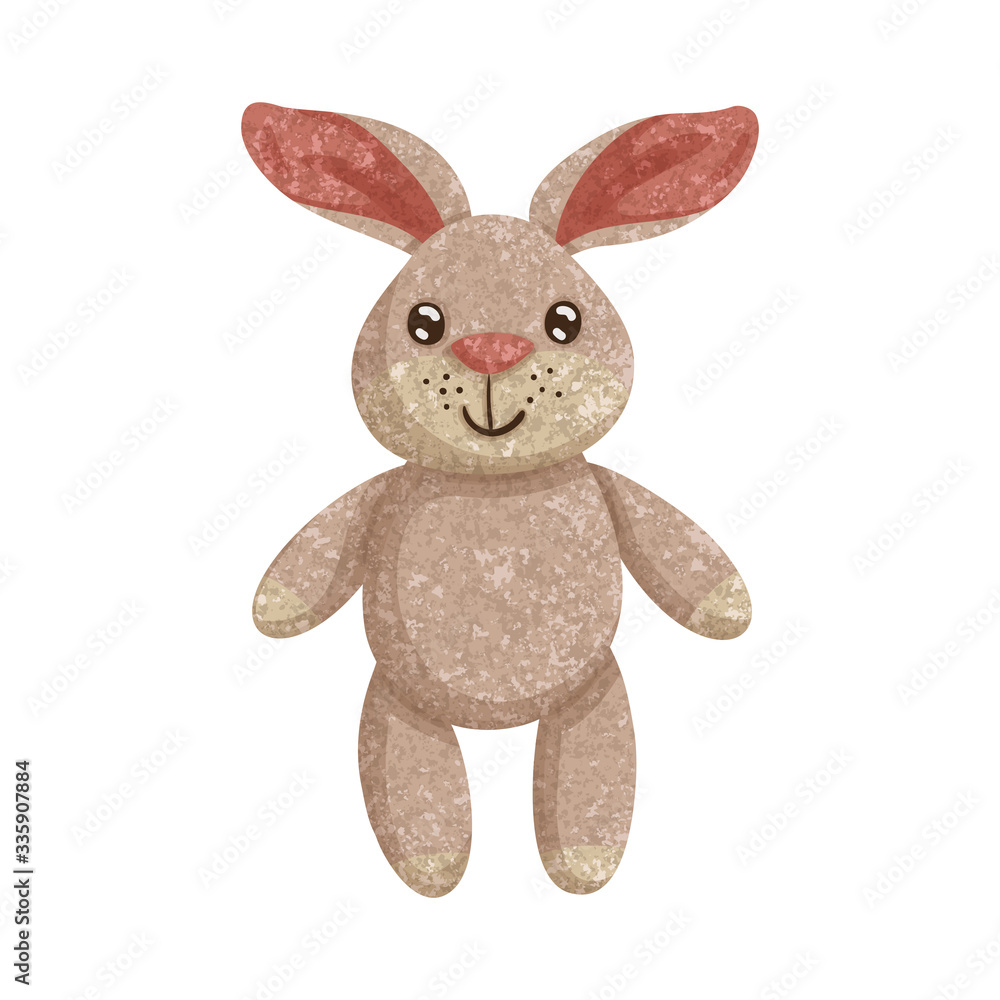 Textured cartoon rabbit illustration. On white background Textured cartoon rabbit illustration. On white background