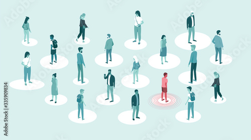 Social distancing concept during coronavirus COVID-19 2019-ncov disease oubreak