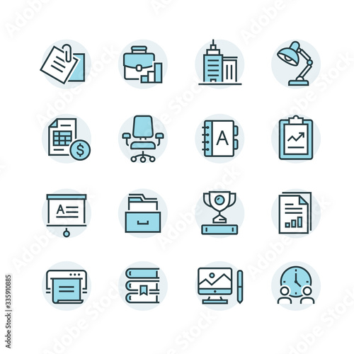 Business Office vector Icon Set 