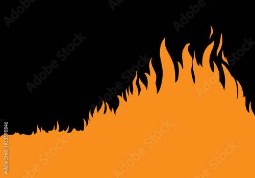 Bright fire. Vector drawing pattern