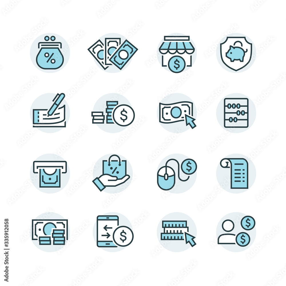 Business and finance web icon set Business and finance web icon set