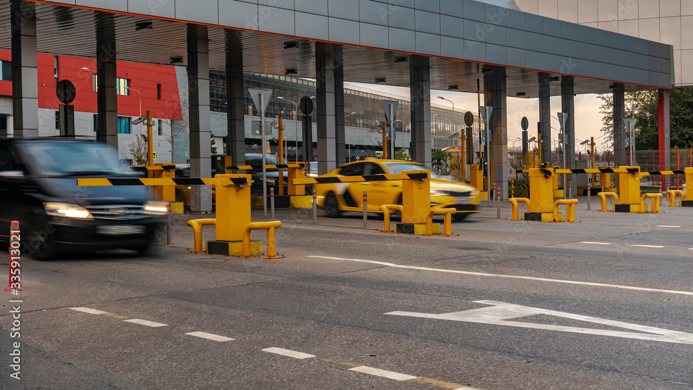 Fototapeta premium exit of cars from paid Parking at the airport