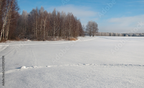 Beautiful winter landscape with lot of snow