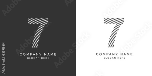 7 logo. 7 number icon. Vector illustration.