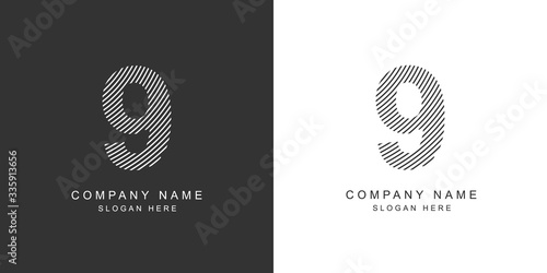 9 logo. 9 number icon. Vector illustration.