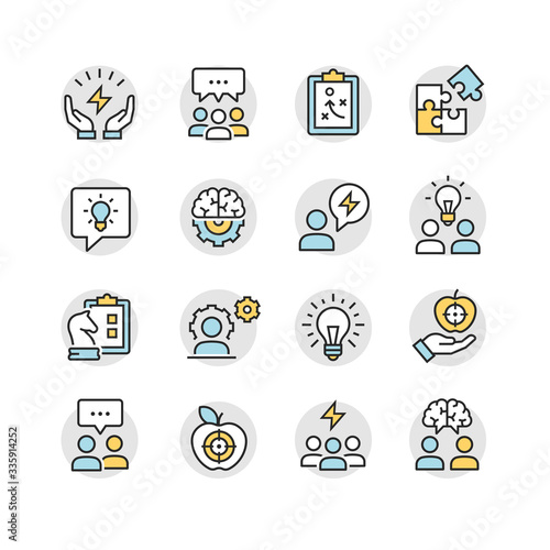 Collection of startup thin line icons
