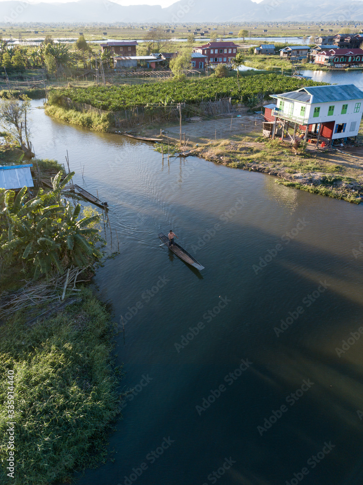 Inle lake in Myanmar (Birma) Drone photos