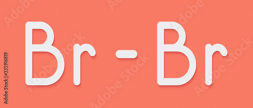 Elemental bromine (Br2) molecule. Skeletal formula. photo