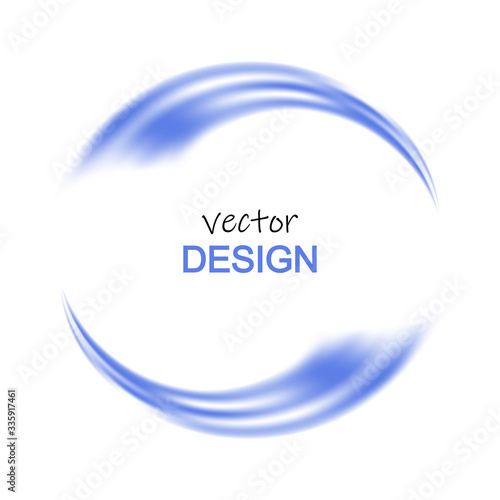 Abstract round frame made of blue air waves.