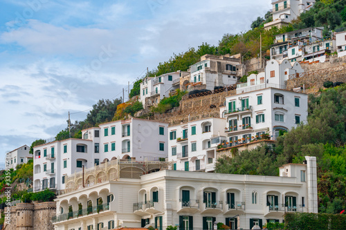 colorful houses on the slopes of the Amalfi coast, Italy © k_samurkas