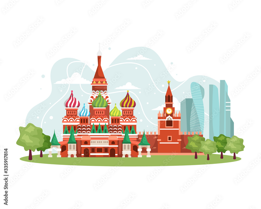 Vector illustration Russia landmark Vector illustration Russia landmark