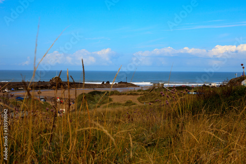 Bude (England), UK - August 08, 2015: Crooklets beach, Bude, Cornwall, United Kingdom. photo