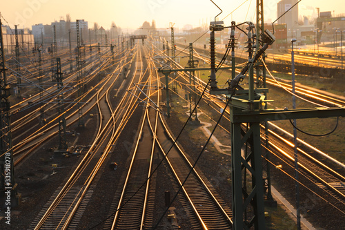 Canvas Print railroad in Berlin, cargo platform