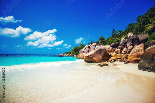 The Beach Anse Lazio at Praslin, Seychelles Islands, Indian Ocean, Africa