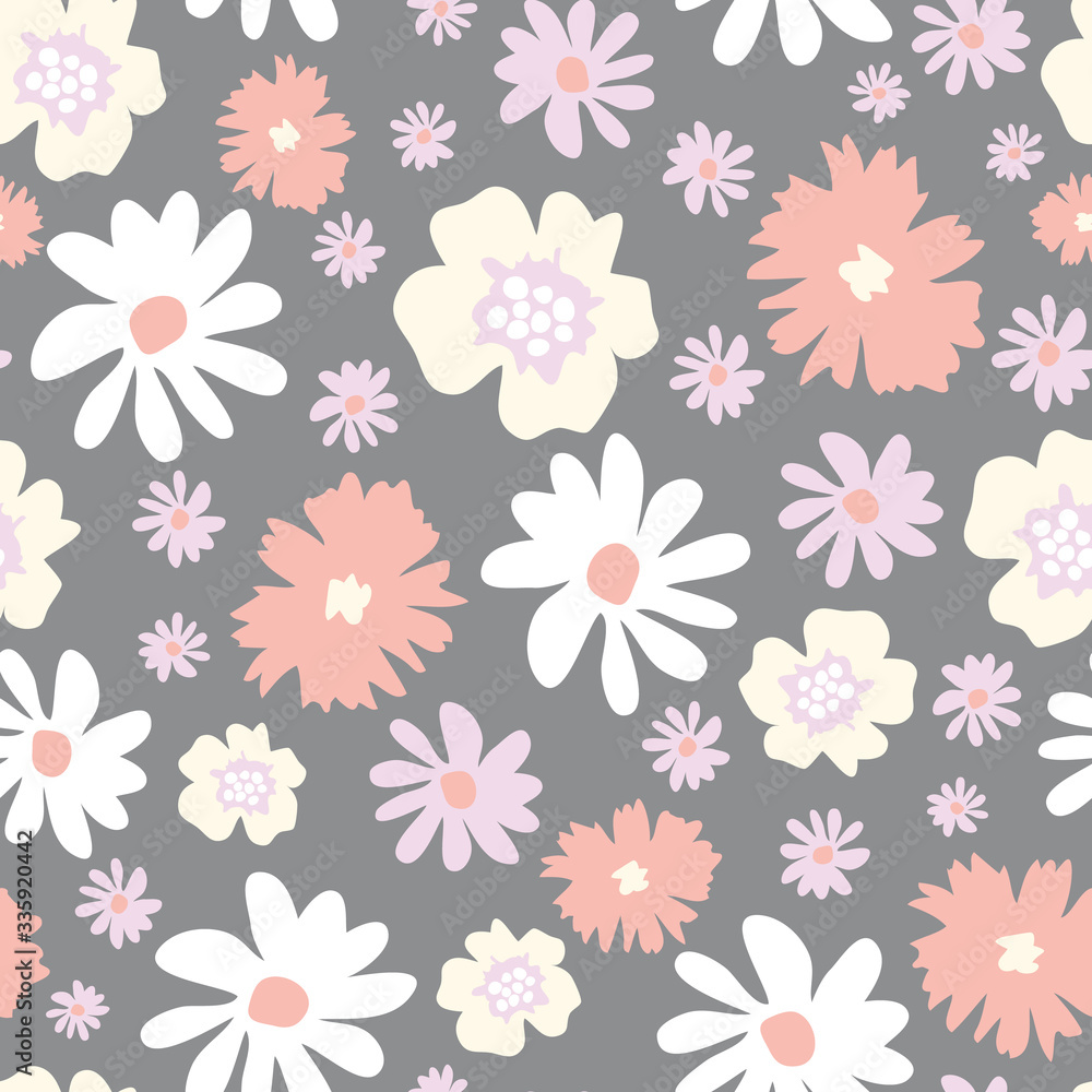 Floral vector repeat. Perfect for home, kids, stationary, wrapping, scrapbooking.