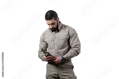 Man Holding a Bomb in His Hand