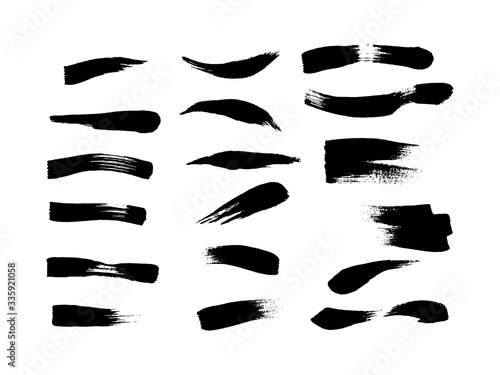 Vector set of brushstrokes, lines, and design elements for drawing.