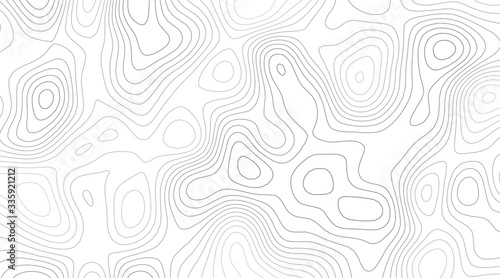 Black and white map pattern with abstract topographical contour line. Topography map art drawing.