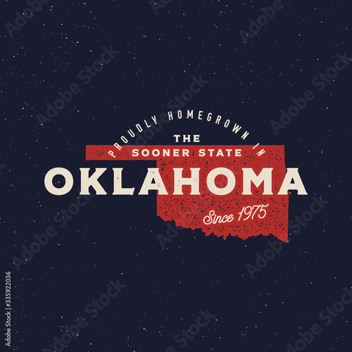 local farm retro grunge badge. homegrown in oklahoma