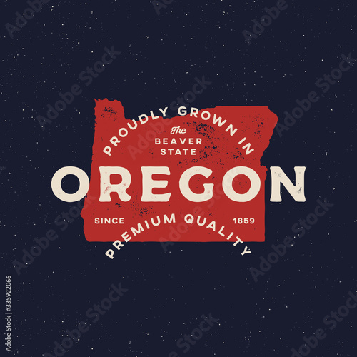 local farm retro grunge badge. homegrown in oregon