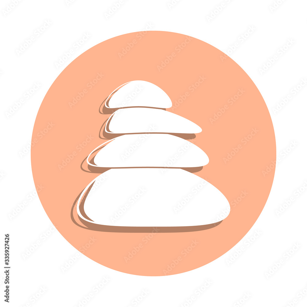 Stones in the spa badge icon. Simple glyph, flat vector of spa icons for ui and ux, website or mobile application Stones in the spa badge icon. Simple glyph, flat vector of spa icons for ui and ux, website or mobile application
