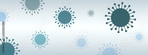 Coronavirus abstract background bacteriological microorganism. Rapidly spreading coronavirus outbreak concept. Corona virus outbreak and coronaviruses influenza banner - vector