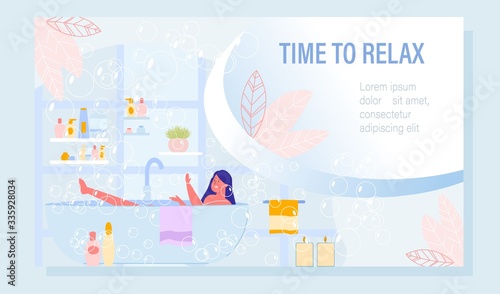 Time to Relax in Warm Bathroom Motivation Poster