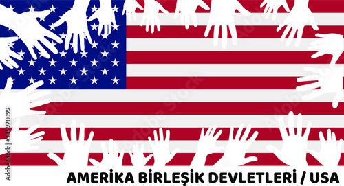 putting hands on USA flag, taking oath