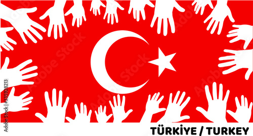 putting hands on Turkish flag, taking oath