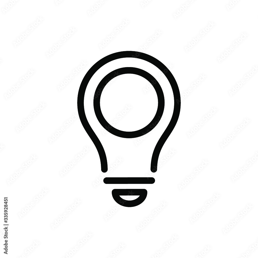 Light Bulb line icon vector, isolated on white background. Idea sign, solution, thinking concept. Lighting Electric lamp. Electricity, shine. Light Bulb line icon vector, isolated on white background. Idea sign, solution, thinking concept. Lighting Electric lamp. Electricity, shine.