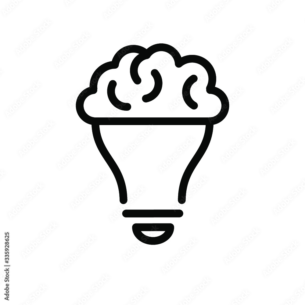 Icon half of light bulb and brain. Creative idea, innovation symbol or education logo. Icon half of light bulb and brain. Creative idea, innovation symbol or education logo.