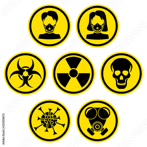 Warnschilder Set Epidemie