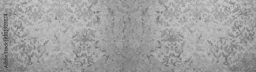 Panel kuchenny z motywem Old gray vintage shabby patchwork motif tiles stone concrete cement wall texture background banner