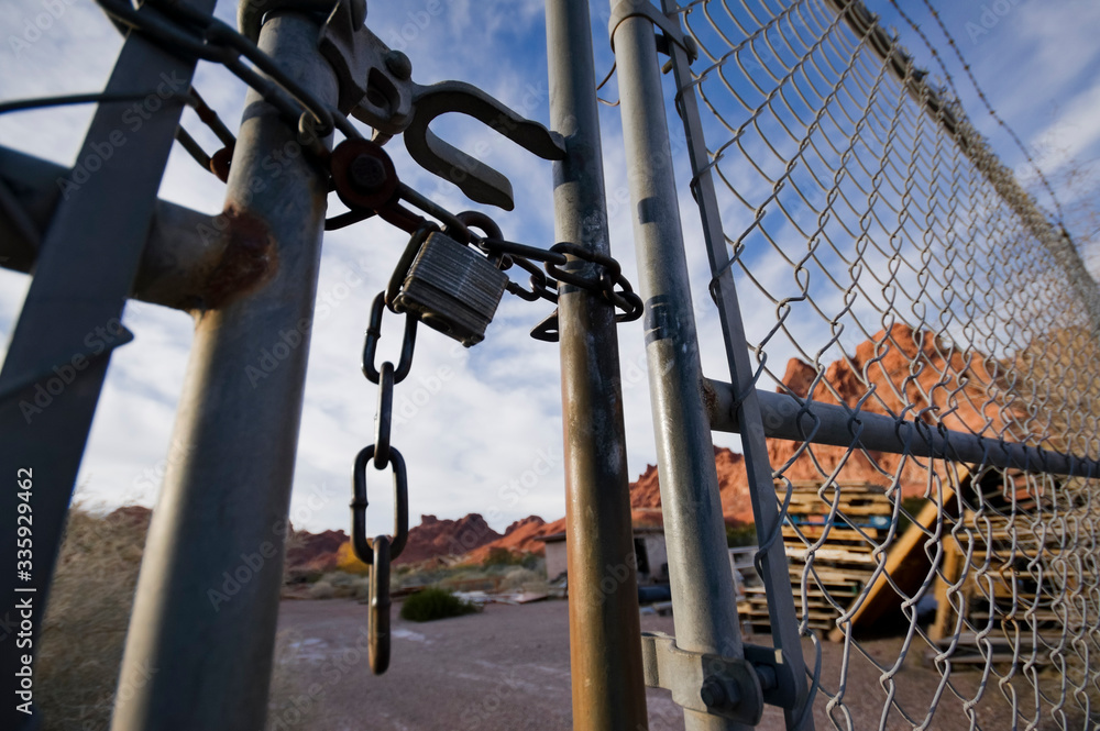 Locked Gate in a Nevada nature conservation area